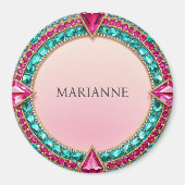 Aimant Bijoux rose et turquoise (Devant)