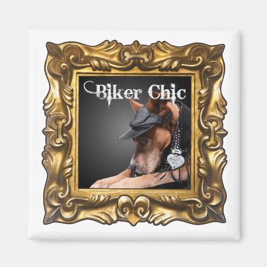 Aimant "Biker Chic" pour améliorer votre réfrigéra (Devant)