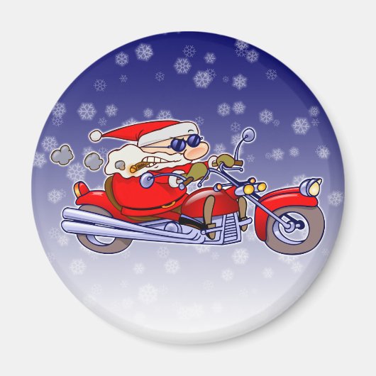 Aimant Biker Père Noël (Devant)