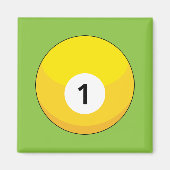 Aimant Billard jaune numéro un (Devant)
