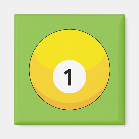 Aimant Billard jaune numéro un (Devant)