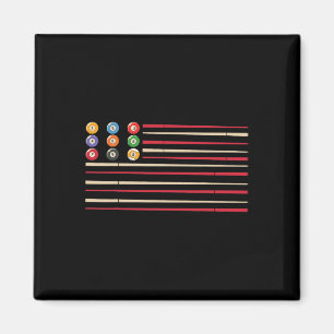 Aimant Billiard Player Us Flag Pool Snooker
