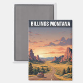 Aimant Billings Montana Travel (Recto/Verso)