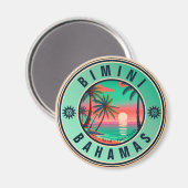Aimant Bimini Bahamas Retro Sunset Travel Souvenir 1950 (Recto/Verso)
