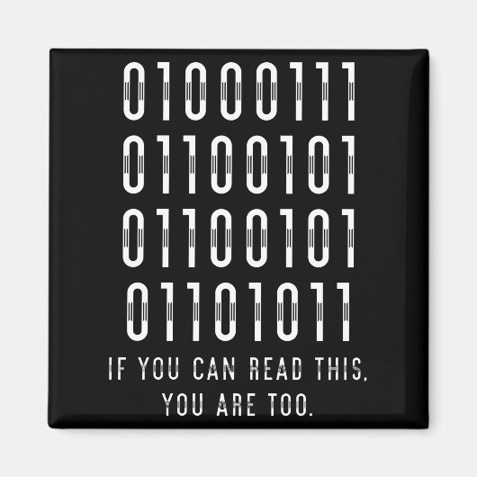 Aimant Binary Computer Programmer Développeur Geek Cadeau (Devant)