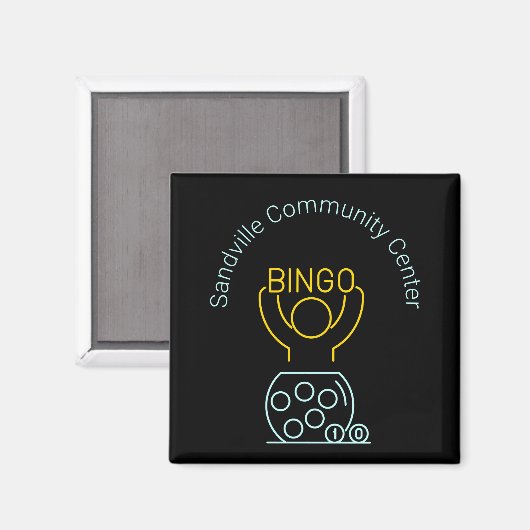 Aimant Bingo Night Neon Line Art Customizable (Recto/Verso)