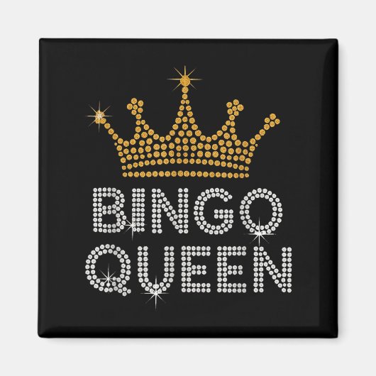 Aimant Bingo Queen Bingo Player Game Party Funny Women Gi (Devant)