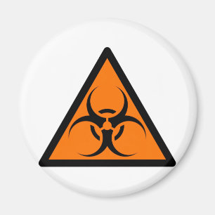 Aimant Bio risque ou orange de avertissement de symbole
