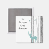 Aimant Birch Trees avec Cerf Des choses simples comptent (Recto/Verso)