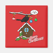 Aimant Bird House Joyeux Noël (Devant)