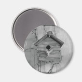 Aimant Birdhouse rustique (Recto/Verso)