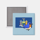 Aimant Birdorable de l'État de New York : Eastern Bluebir (Recto/Verso)