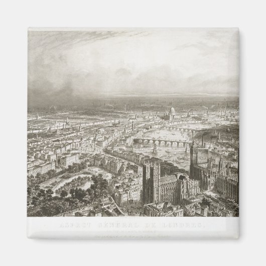 Aimant Bird's Eye View de Londres depuis l'abbaye de West (Devant)