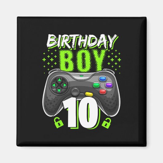 Aimant Birthday Boy 10 Video Game Controller 10e B (Devant)