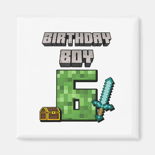 Aimant Birthday Boy 6th Birthday I'm 6 Year Old Gamer Pix