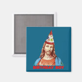 Aimant Birthday Boy Jesus Funny Christmas Party Hat Long (Recto/Verso)