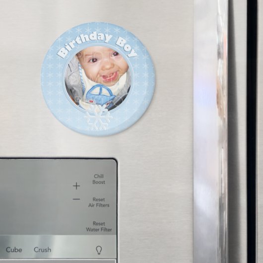 Aimant Birthday Boy Photo Winter Onederland (In situ (réfrigérateur))