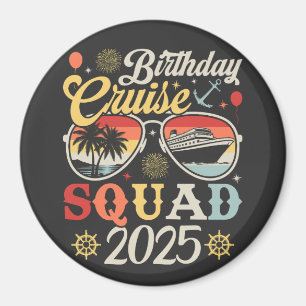 Aimant Birthday Cruise Squad 2025 Family Matching Circle