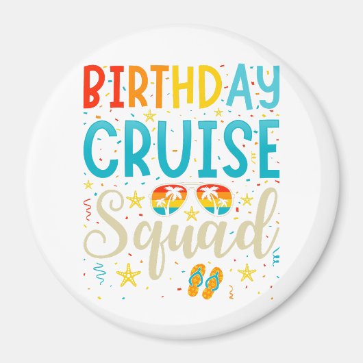 Aimant Birthday Cruise Squad Croisière Cercle de vacances (Devant)