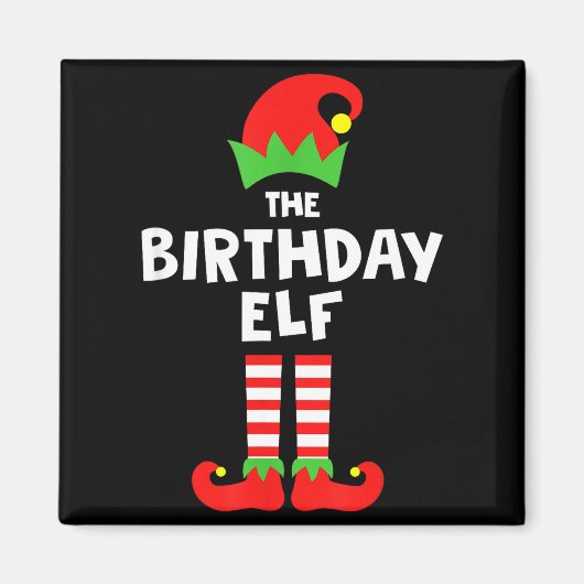 Aimant Birthday Elf Matching Group Family Holiday Christm (Devant)