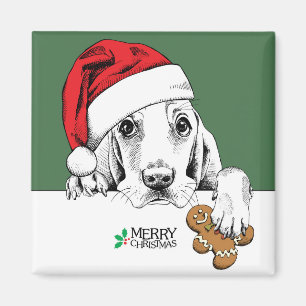 Aimant Biscuit de Noël de Basset Hound