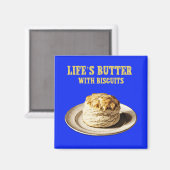 Aimant Biscuit Fluffy sur une plaque, Biscuits au beurre (Recto/Verso)