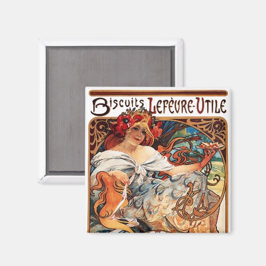 Aimant Biscuit, Mucha (Recto/Verso)