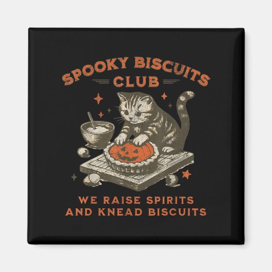 Aimant Biscuits Club éffrayant Chat, Biscuits d'Halloween (Devant)