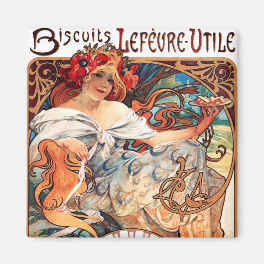 Aimant Biscuits Lefevre Utile, Mucha (Devant)