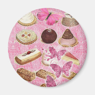 Aimant biscuits roses de petit gâteau de pâtisserie