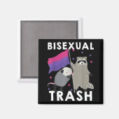 Aimant Bisexual Trash Gay pride Rainbow LGBT Raccoon (Recto/Verso)