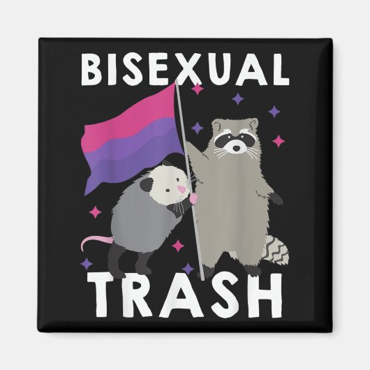 Aimant Bisexual Trash Gay pride Rainbow LGBT Raccoon (Devant)