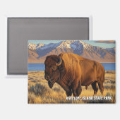 Aimant Bison dans le parc national d'Antelope Island dans (Recto/Verso)