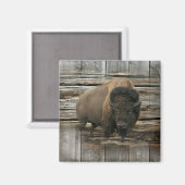 Aimant Bison de bois (Recto/Verso)