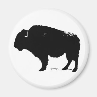 Aimant Bison de Buffalo Art noir et blanc