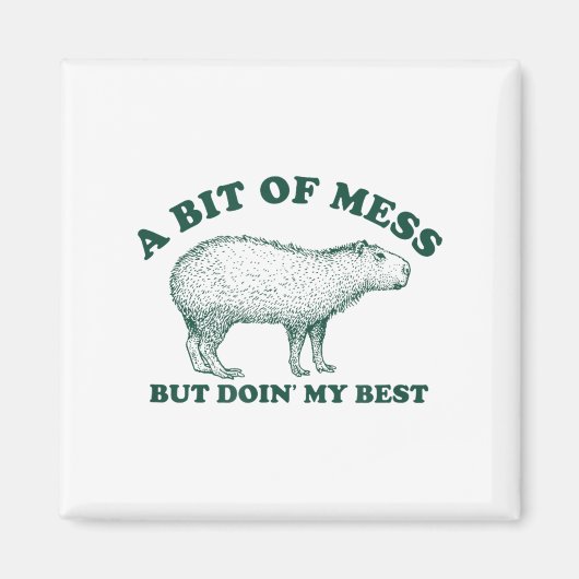 Aimant Bit Drôle D'Un Mess Capybara Graphique De Mème Pou (Devant)