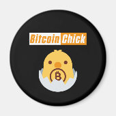 Aimant Bitcoin Chick Crypto BTC Cryptomonnaie Miner Cadea (Devant)