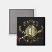 Aimant Bitcoin Gold Coin argent Design (Recto/Verso)