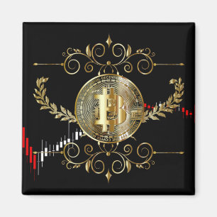 Aimant Bitcoin Gold Coin argent Design