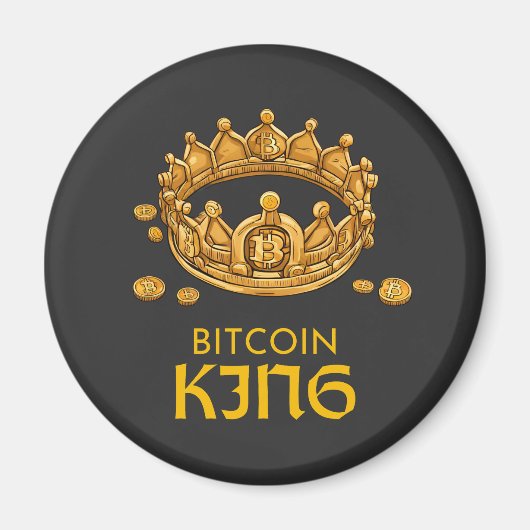 Aimant Bitcoin King Crypto King Fête des pères (Devant)