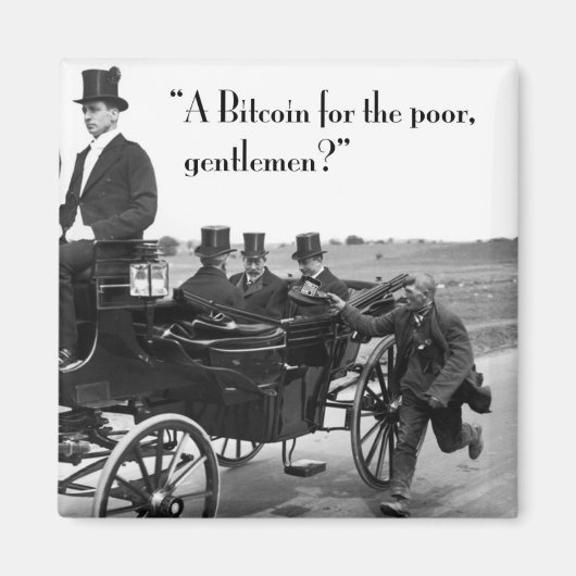 Aimant Bitcoin mendiant (Devant)