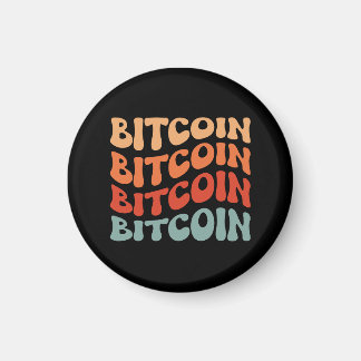 Aimant Bitcoin Wavy Text Style Crypto Typographie Design