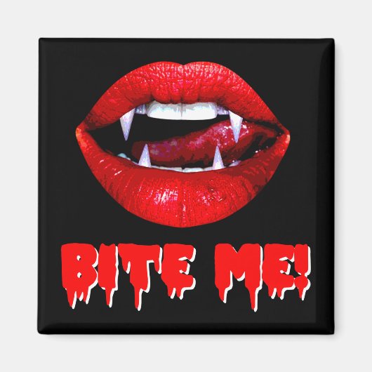 Aimant Bite Me Vampire Halloween (Devant)