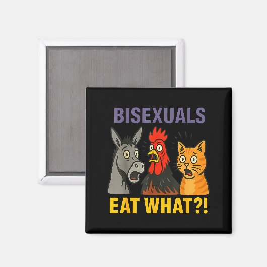 Aimant Biuals Eat What Surprised Chicken Cat Lgbt Pride (Recto/Verso)