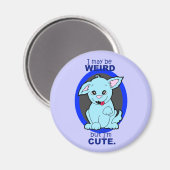 Aimant Bizarre Mais Mignonne Kawaii Chat Chien Créature (Recto/Verso)