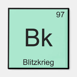 Aimant Bk - Blitzkrieg Chimie Symbole de l'élément 2ÈM