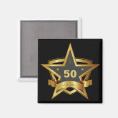 Aimant Black and Gold 50th Birthday Star (Recto/Verso)