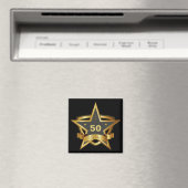 Aimant Black and Gold 50th Birthday Star (In Situ (Lave-vaisselle))