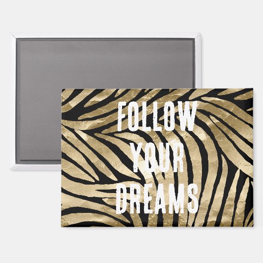 Aimant Black and Gold Glam Zebra Dreams (Recto/Verso)