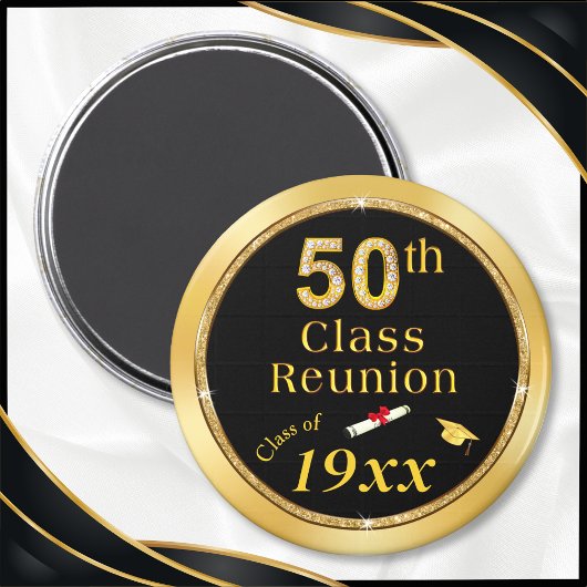 Aimant Black and Gold, Souvenirs for 50th Class Reunion,